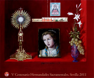 Cartel V Centenario de las Hermandades Sacramentales Autora: Dª Reyes de la Lastra