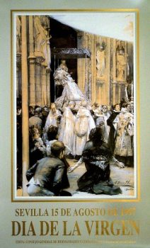 "La salida de la procesión de la Virgen de los Reyes". José García y Ramos. Museo de Artes y costumbres populares de Sevilla.