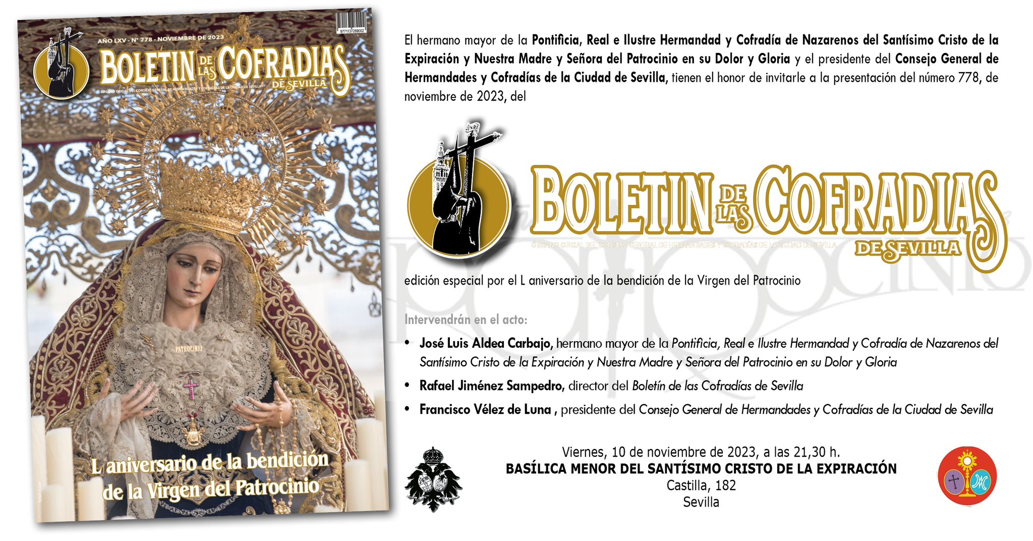 PRESENTACION DEL BOLETÍN DE LAS COFRADÍAS.