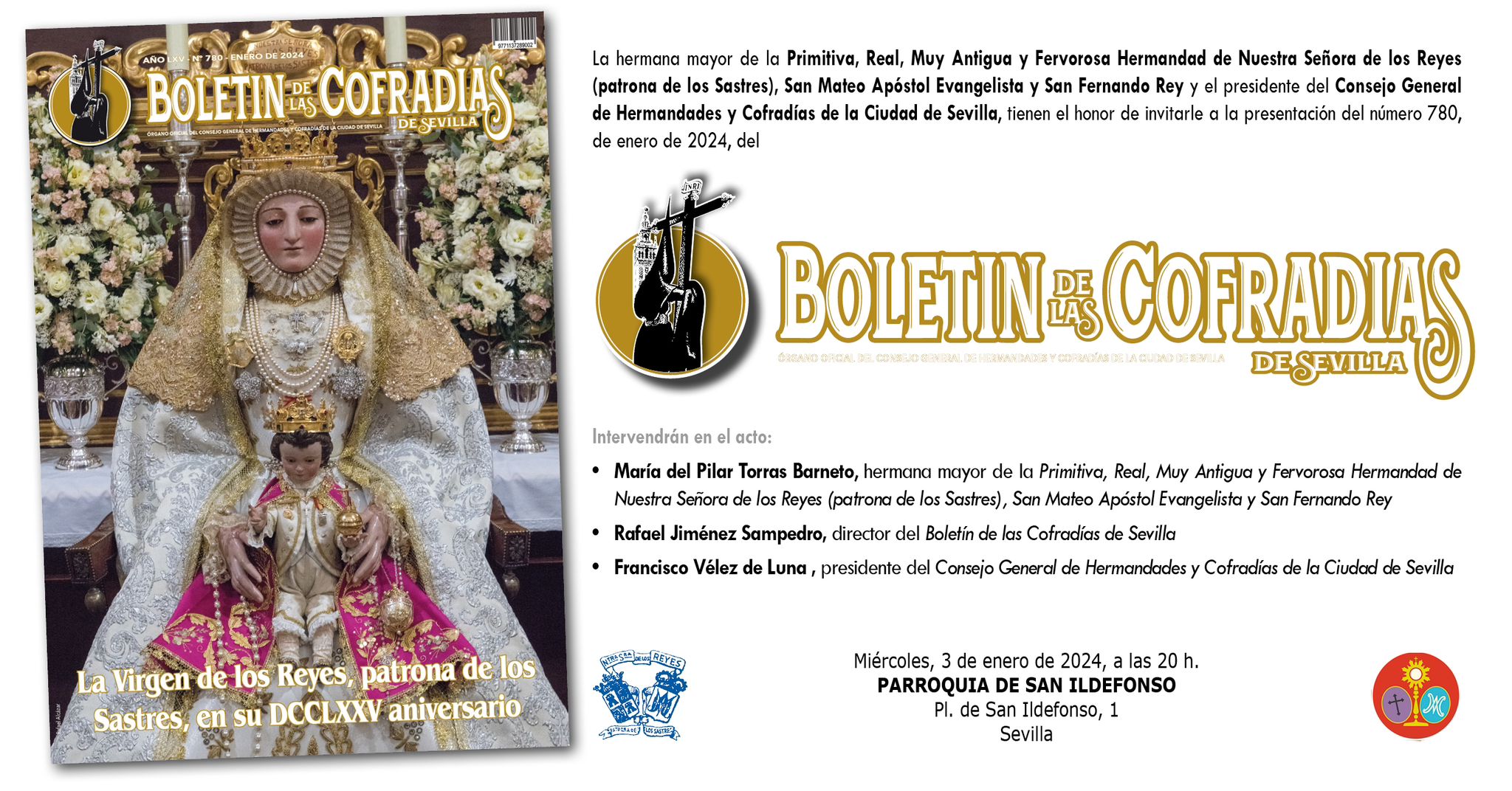 PRESENTACIÓN DEL BOLETÍN DE LAS COFRADÍAS DEL MES DE ENERO